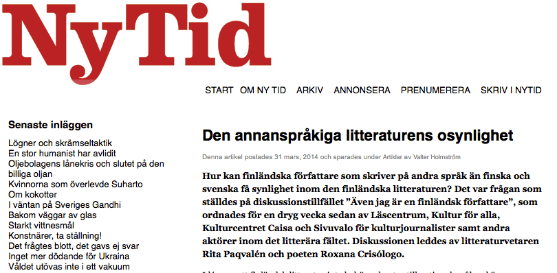 Den annanspråkiga litteraturens osynlighet